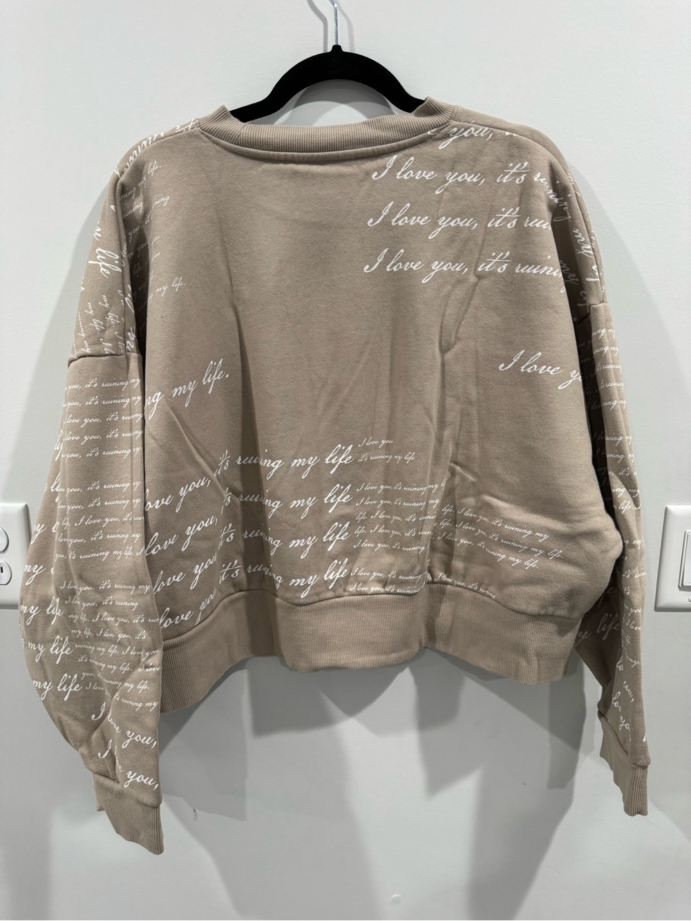 TAYLOR SWIFT • I LOVE YOU IT'S RUINING MY LIFE BOXY CROPPED CREWNECK (M) - Picture 3 of 5